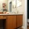 a bathroom with a marble countertop