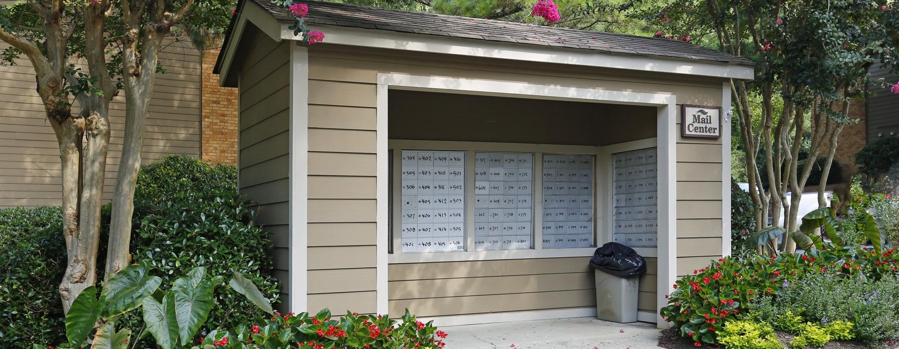 mail room at Hampton Woods